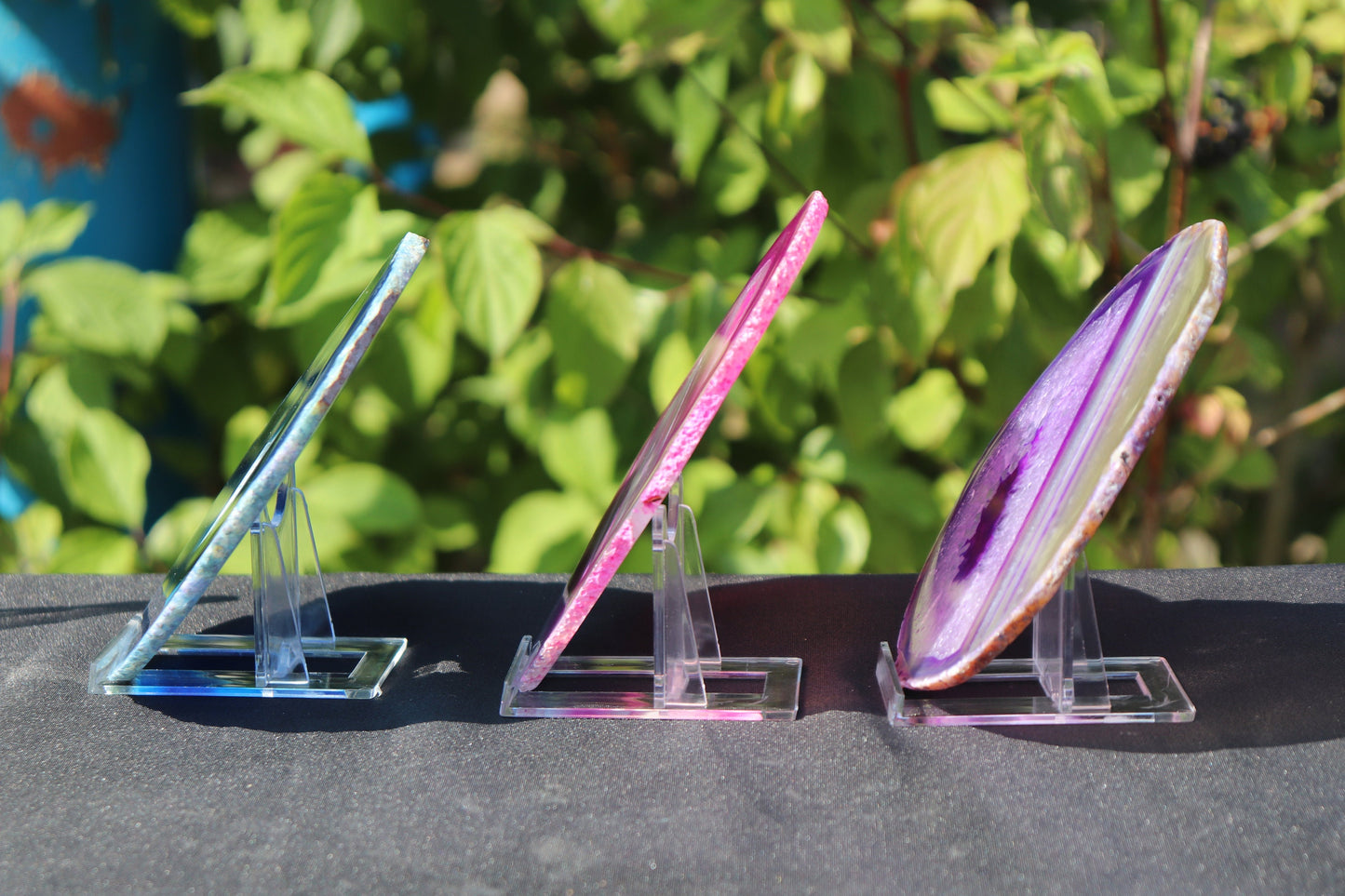 3 x Plastic Crystal / Mineral Display Stands - Twist Together