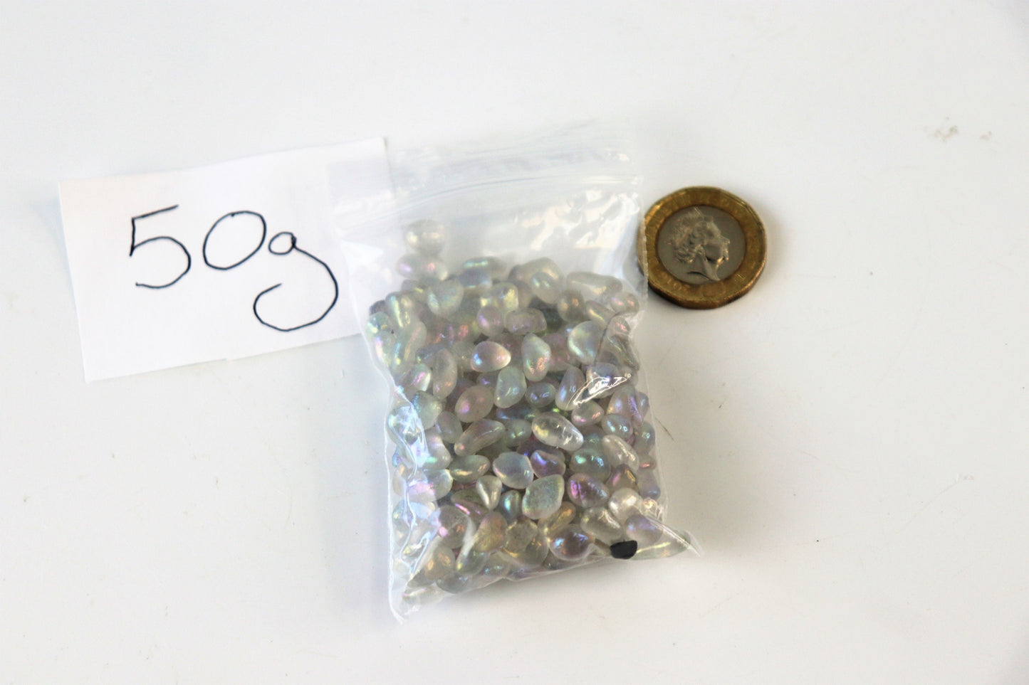 Extra Small Angel Aura Crystal Chips / Tumblestones 50g Bags