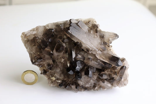 3) Smoky Quartz Crystal Cluster Point