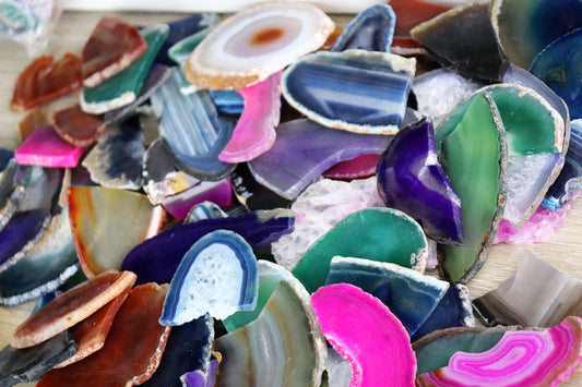 Broken Agate Geode Crystal Slices