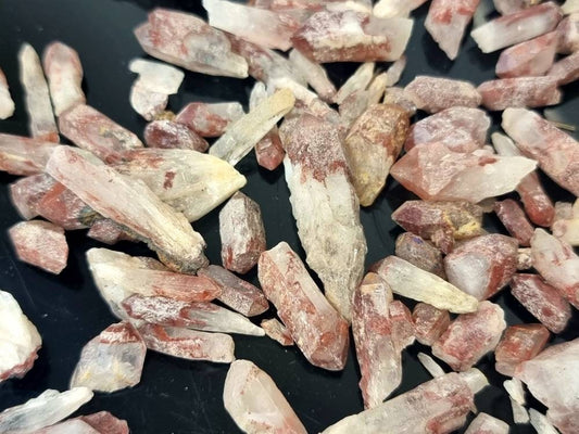 Red Quartz Crystal Points Raw Natural,  Large 250g Bag