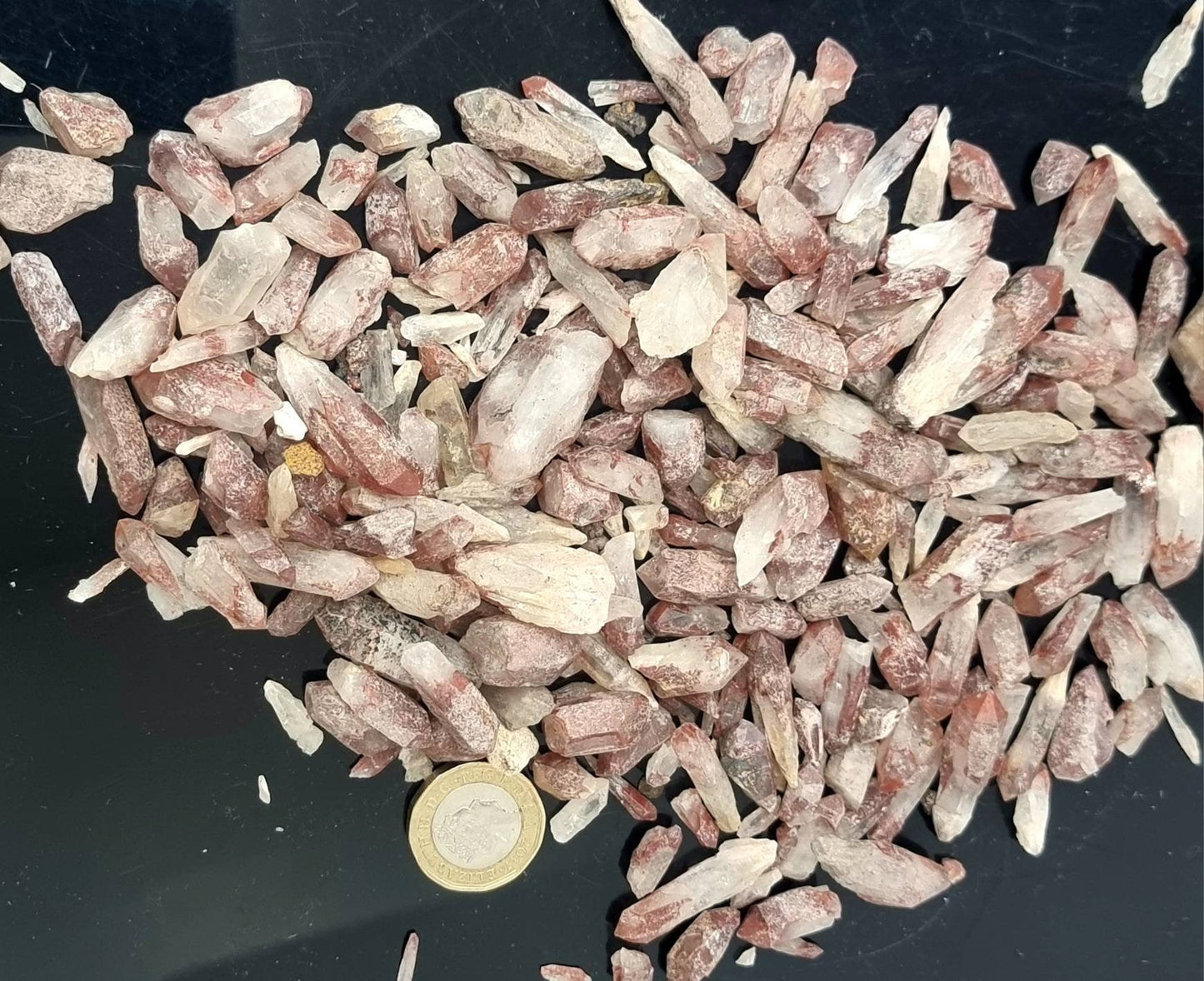 Red Quartz Crystal Points Raw Natural,  Large 250g Bag