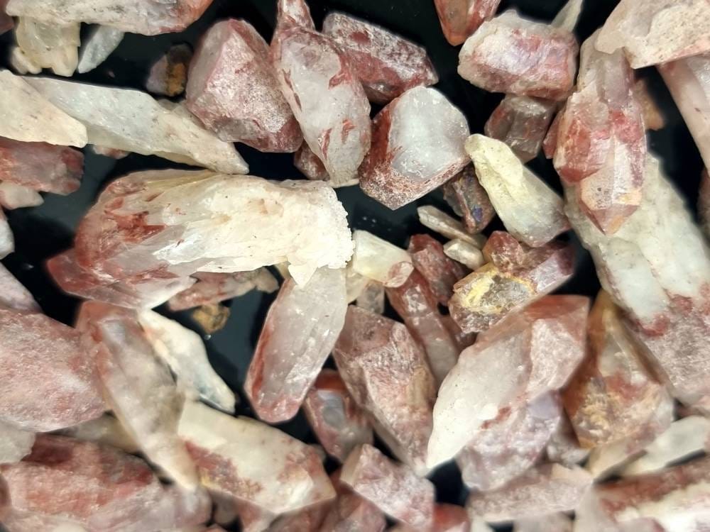 Red Quartz Crystal Points Raw Natural,  Large 250g Bag