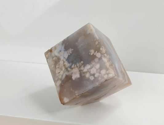 5) Crystal Cube Cherry Blossom Agate