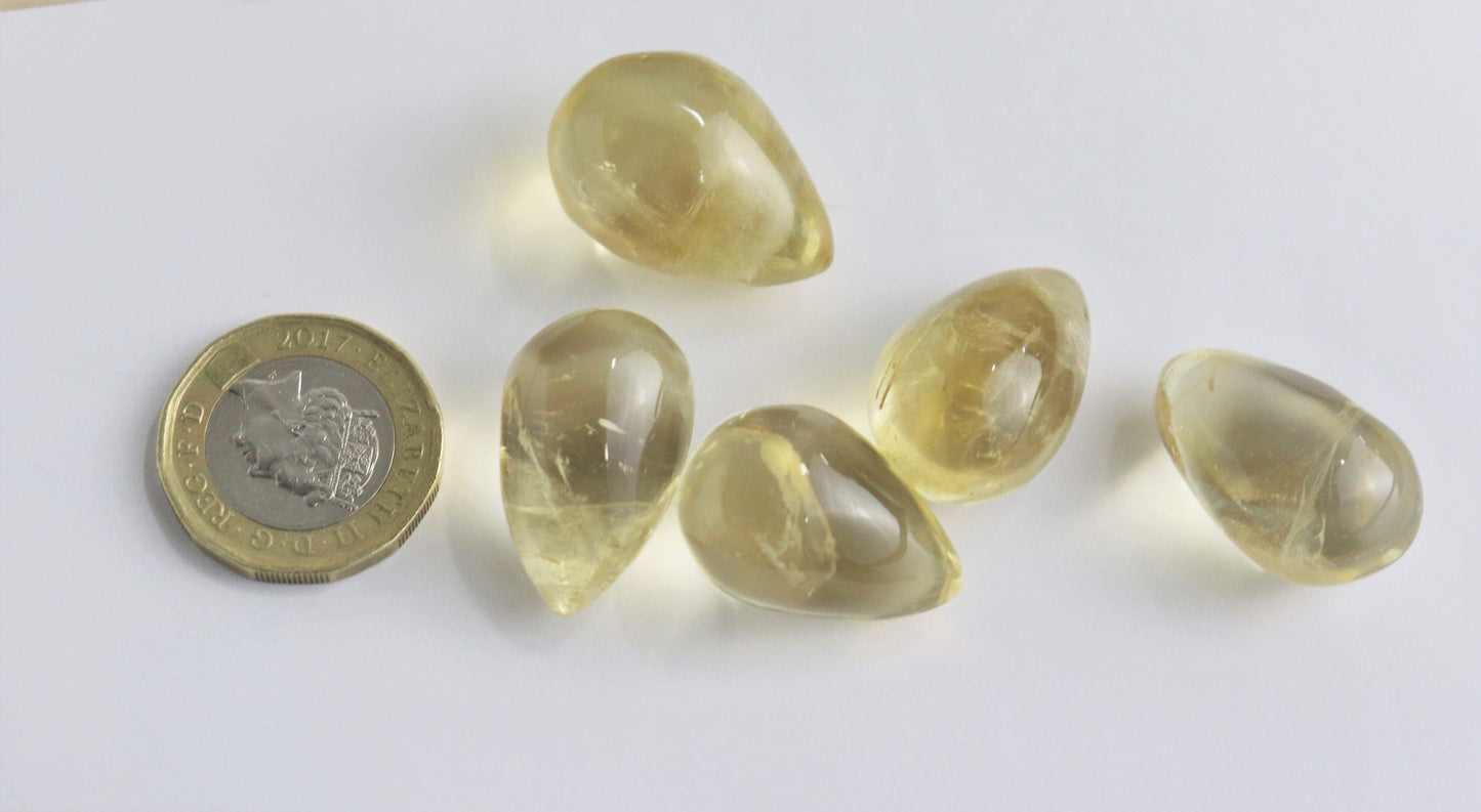 1 X Natural Citrine Crystal Egg / Tear Drop untreated