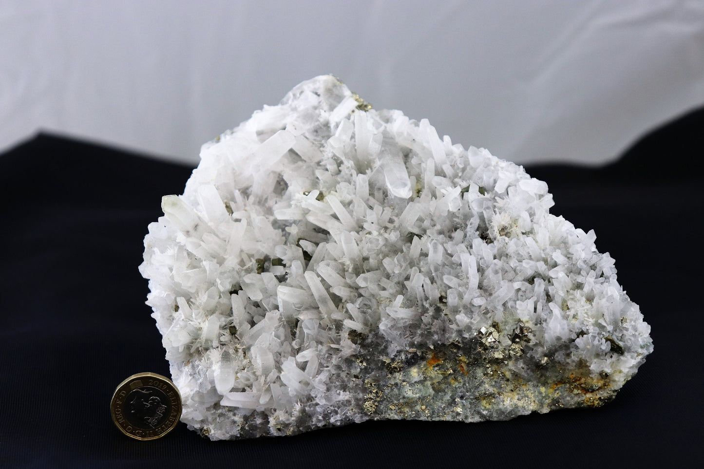 Large Quartz Crystal + Pyrite Natural Collectors Crystal - Bulgaria