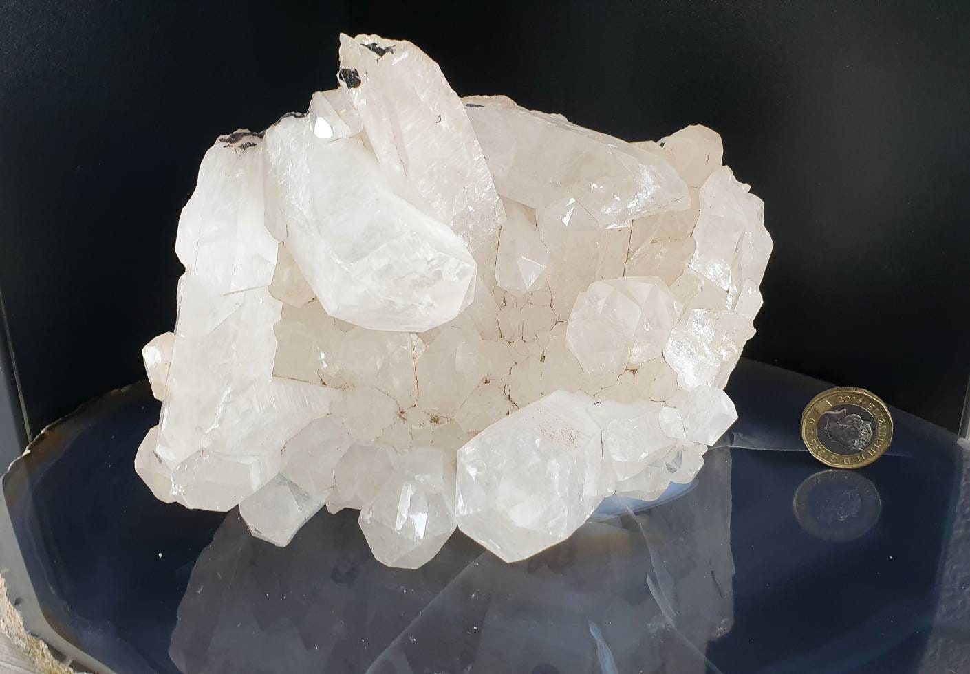 13) large Quartz Crystal Cluster