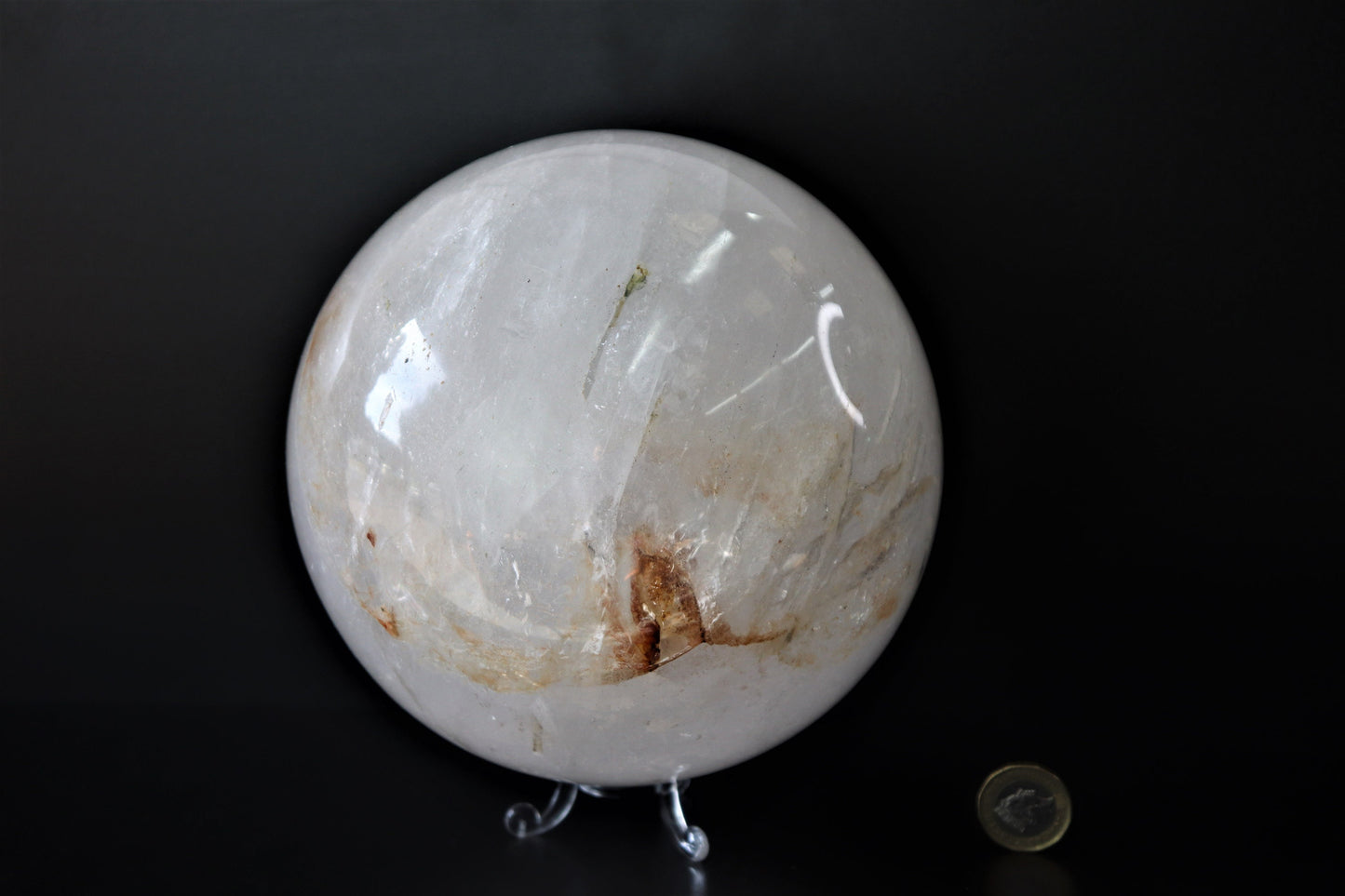 91) Large Quartz  Crystal Sphere  7"   6.05KG