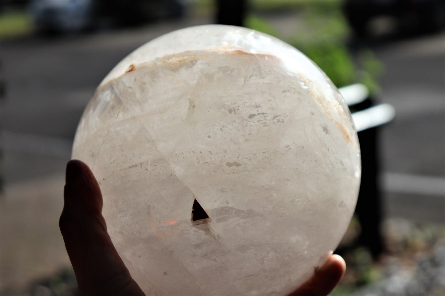 91) Large Quartz  Crystal Sphere  7"   6.05KG