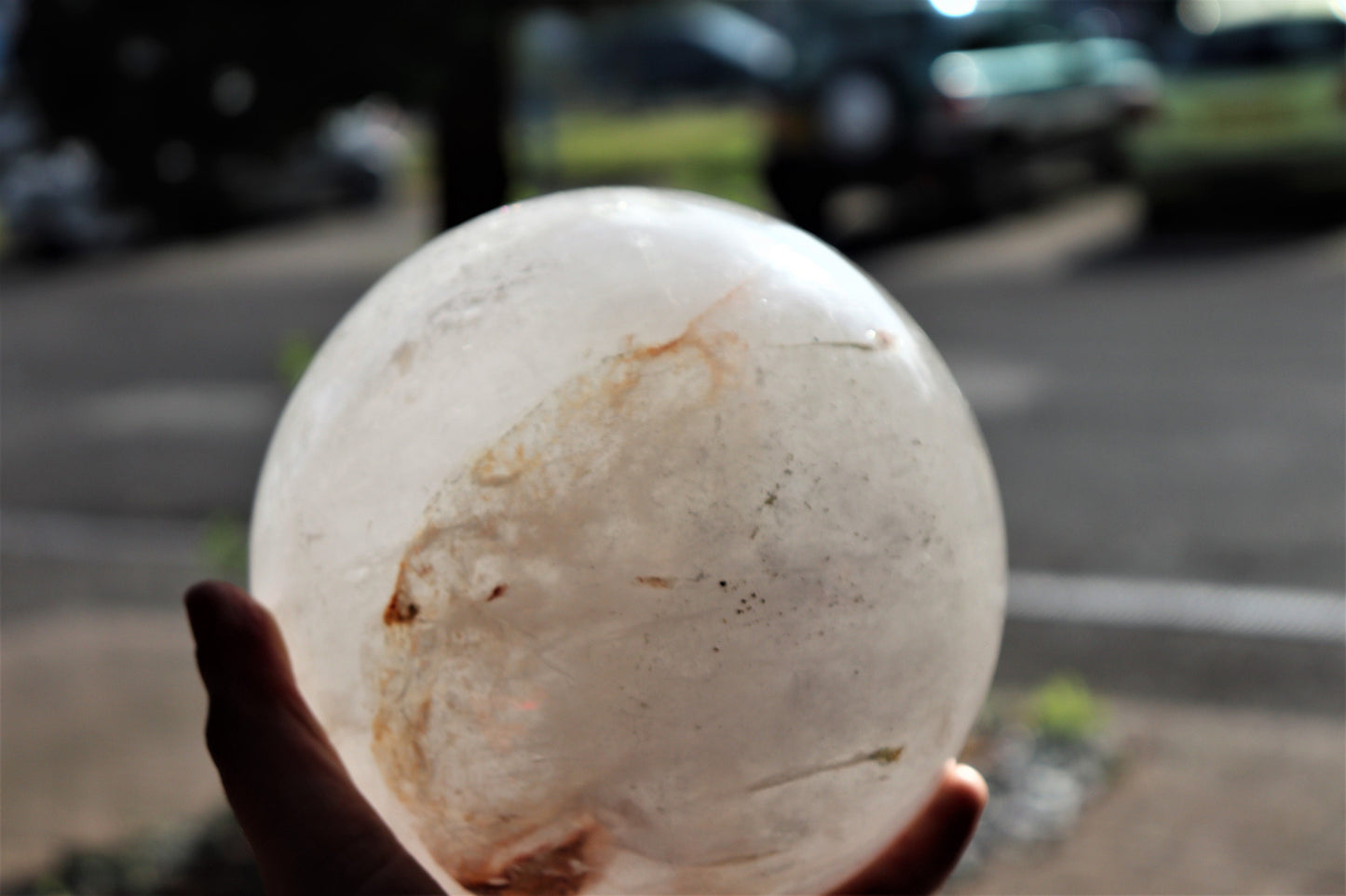 91) Large Quartz  Crystal Sphere  7"   6.05KG