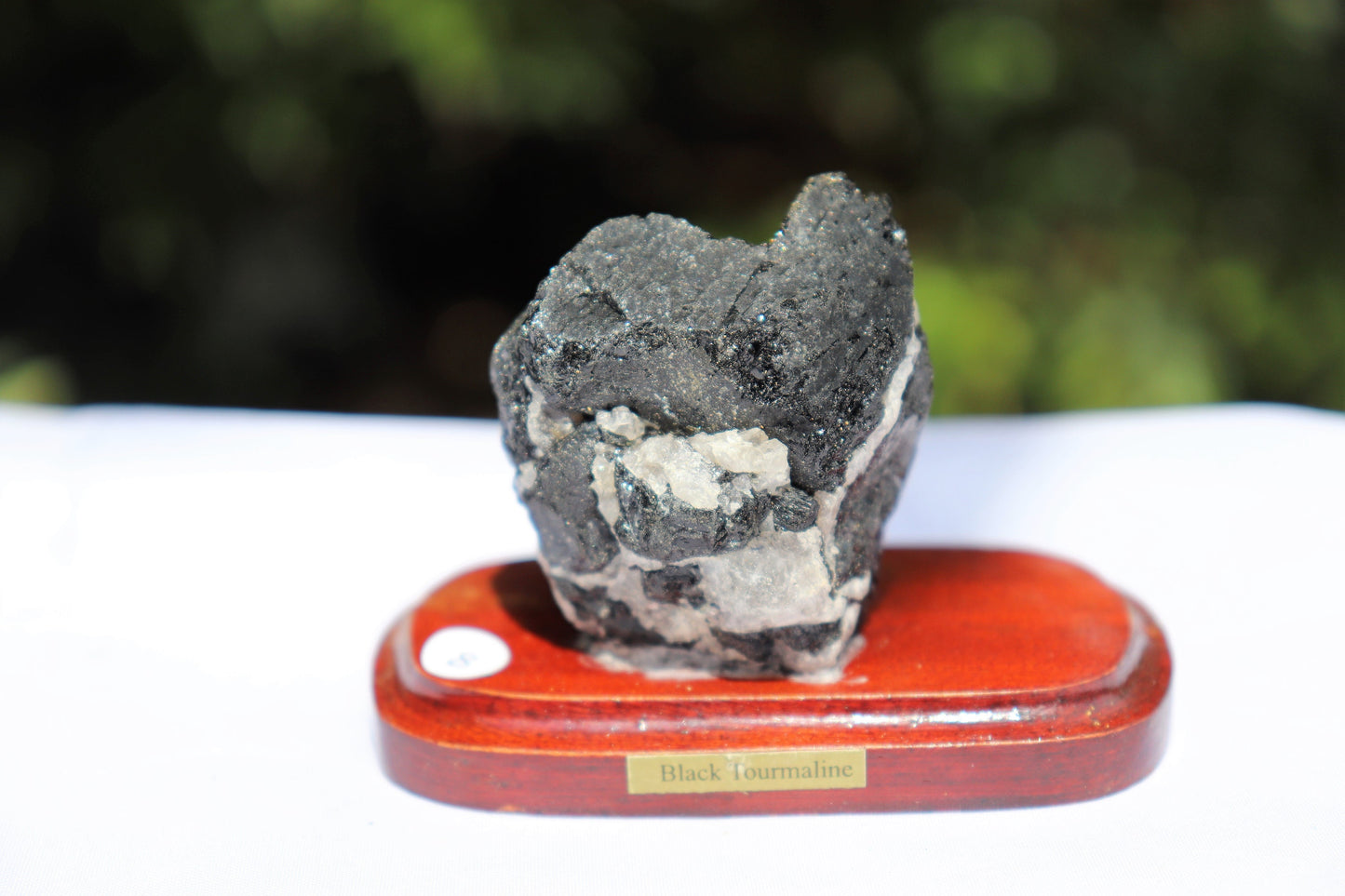 8) Black Tourmaline Crystal On Stand, Natural / Raw Mineral - Brazil Great Gift  6cm