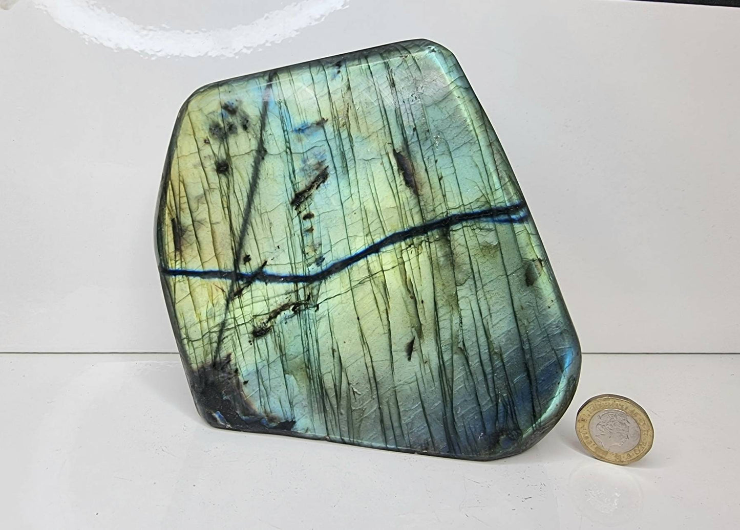 13) Large Labradorite Crystal Polished