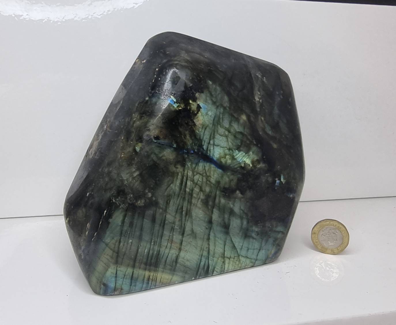 13) Large Labradorite Crystal Polished