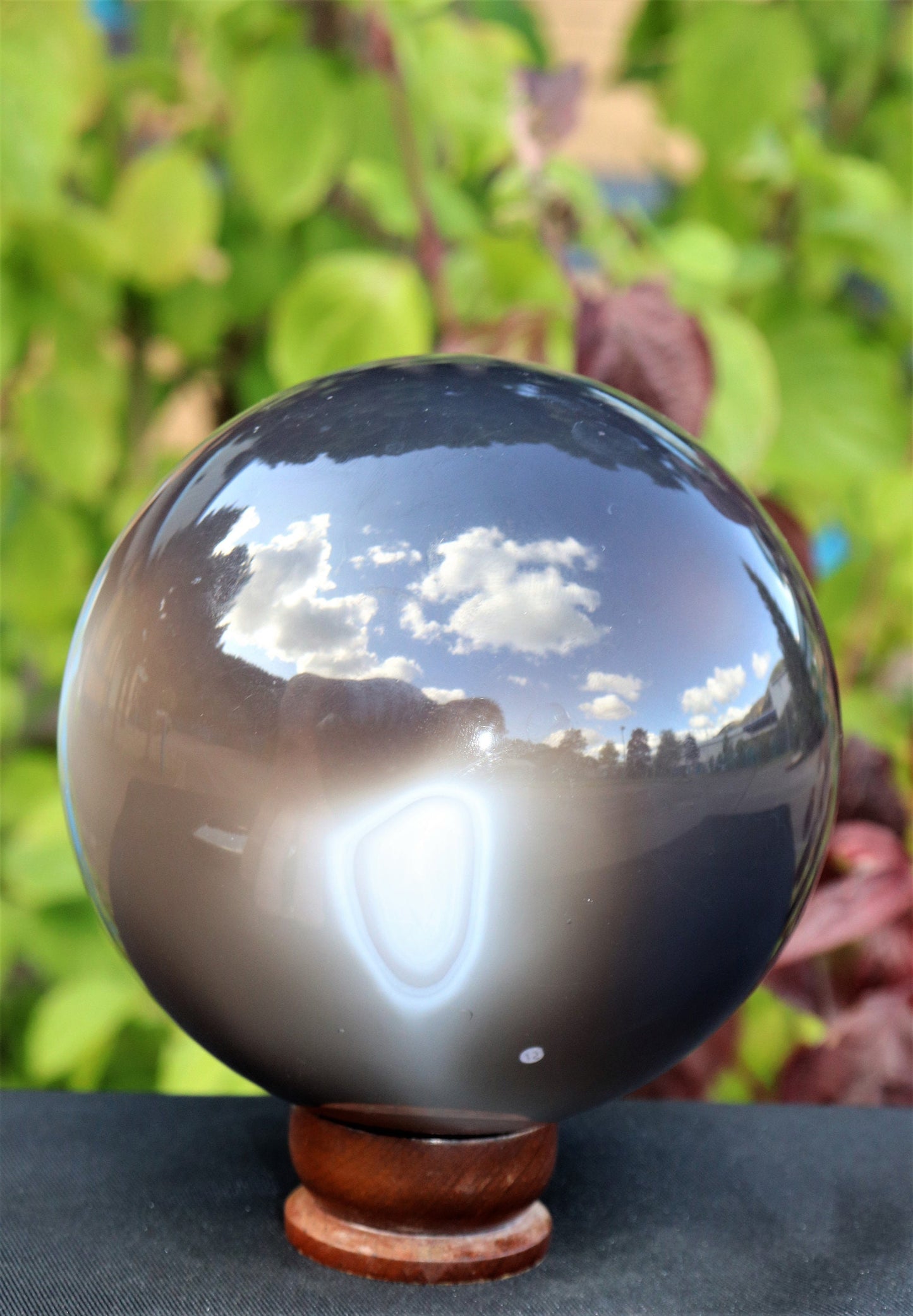 15) Large Natural Agate Quartz Crystal Sphere 4.5"