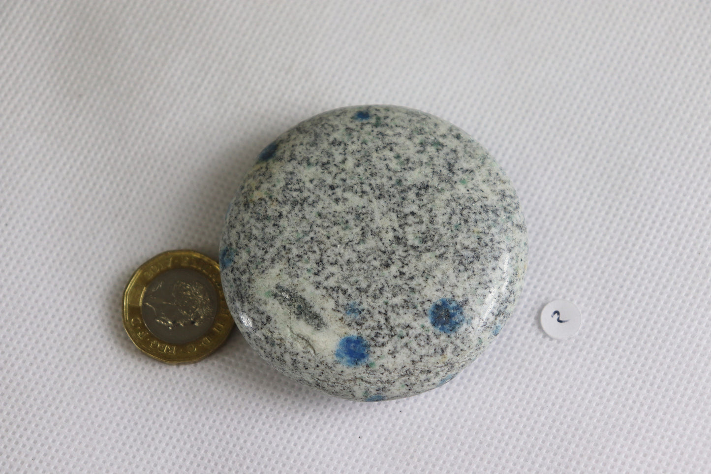 2) K2 Stone Crystal Malachite Azurite Granite Palmstone