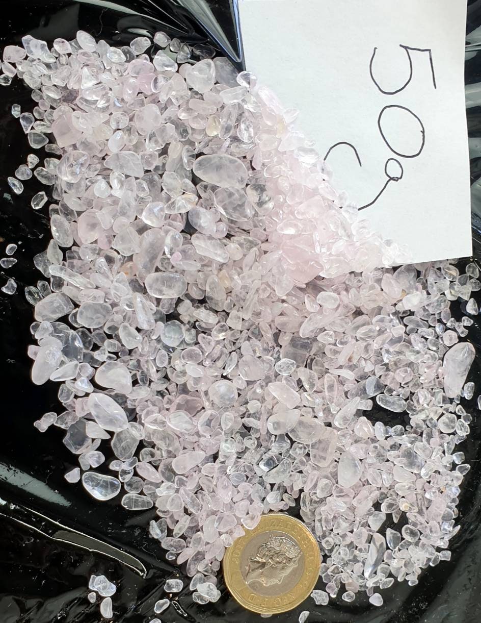 Extra Small / Fine Rose Quartz Crystal Chips 50g Bags - Arts Crafts