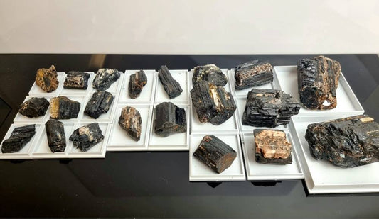 1 X  Raw Black Tourmaline Chunk + Free Display Case