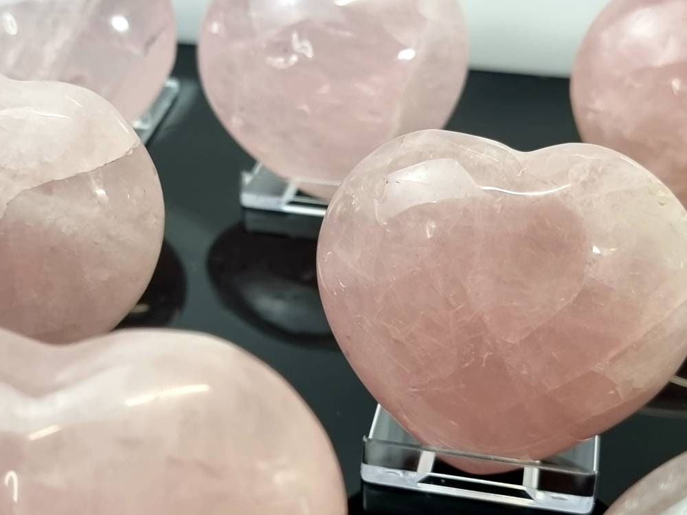 Large Rose Quartz Crystal Heart