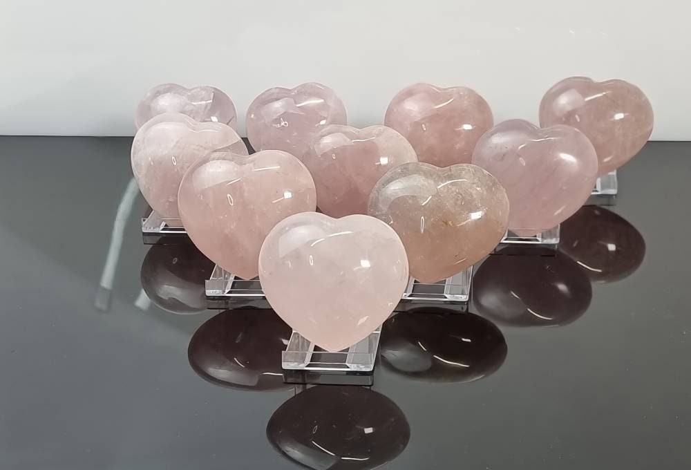 Large Rose Quartz Crystal Heart