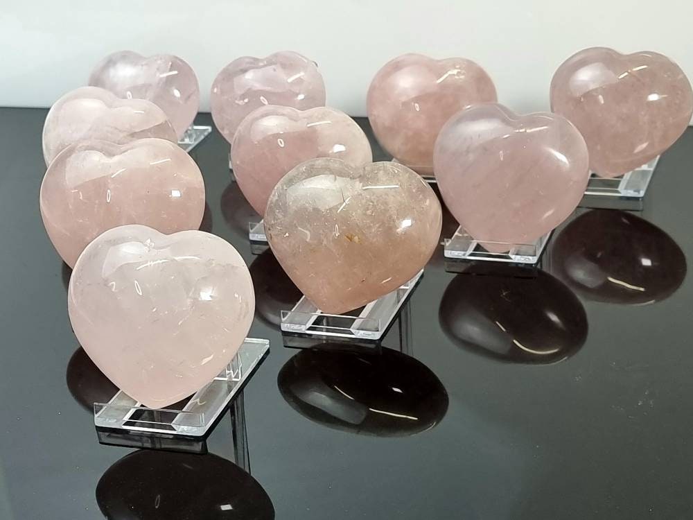 Large Rose Quartz Crystal Heart