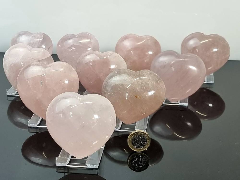 Large Rose Quartz Crystal Heart