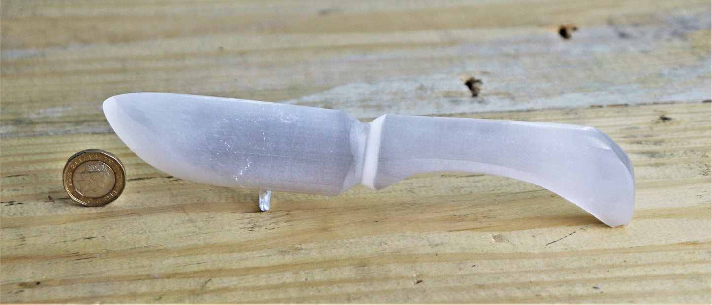 Selenite Crystal Dagger Wand Display Piece  19cm