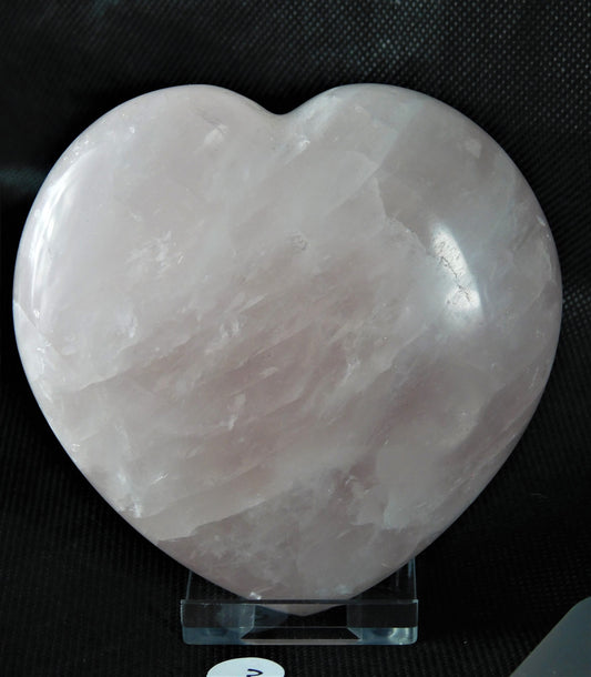 3) Large Rose Quartz Heart - Great Gift - Madagascar