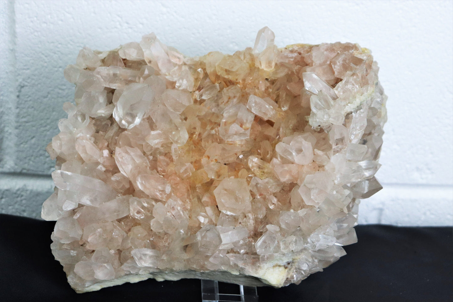 Extra Large Pink Himalayan Quartz Cluster 4.1KG inc a double terminated Quartz point.