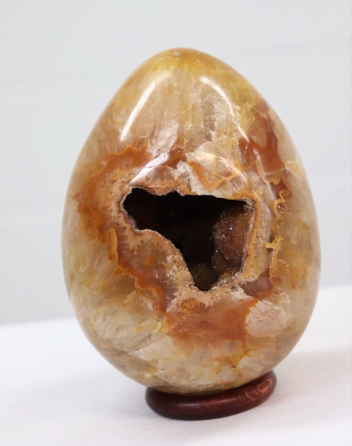 3) Large Quartz Crystal Egg Geode Carving Interior Design Home Decor