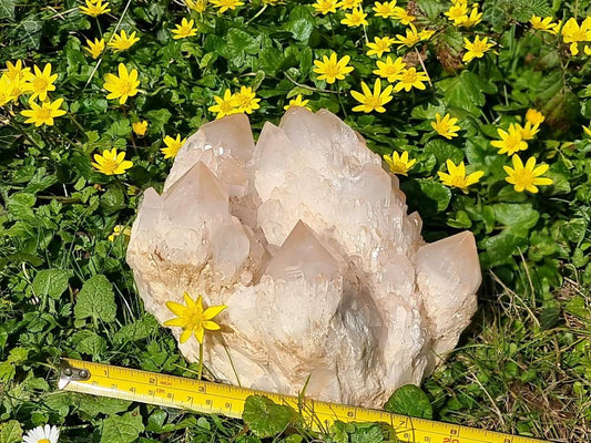 55) large Red Quartz Crystal Cluster