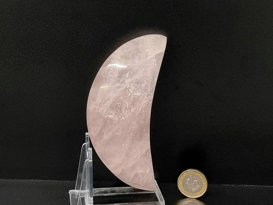 8) Large Rose Quartz Crystal Moon