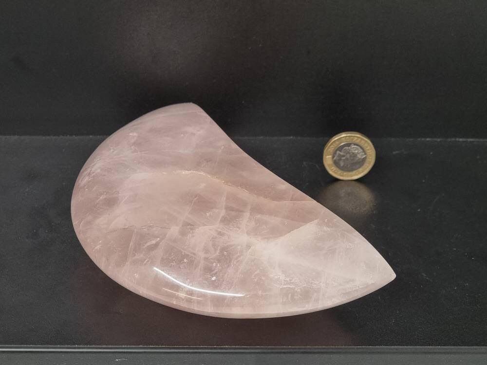 9) Large Rose Quartz Crystal Moon