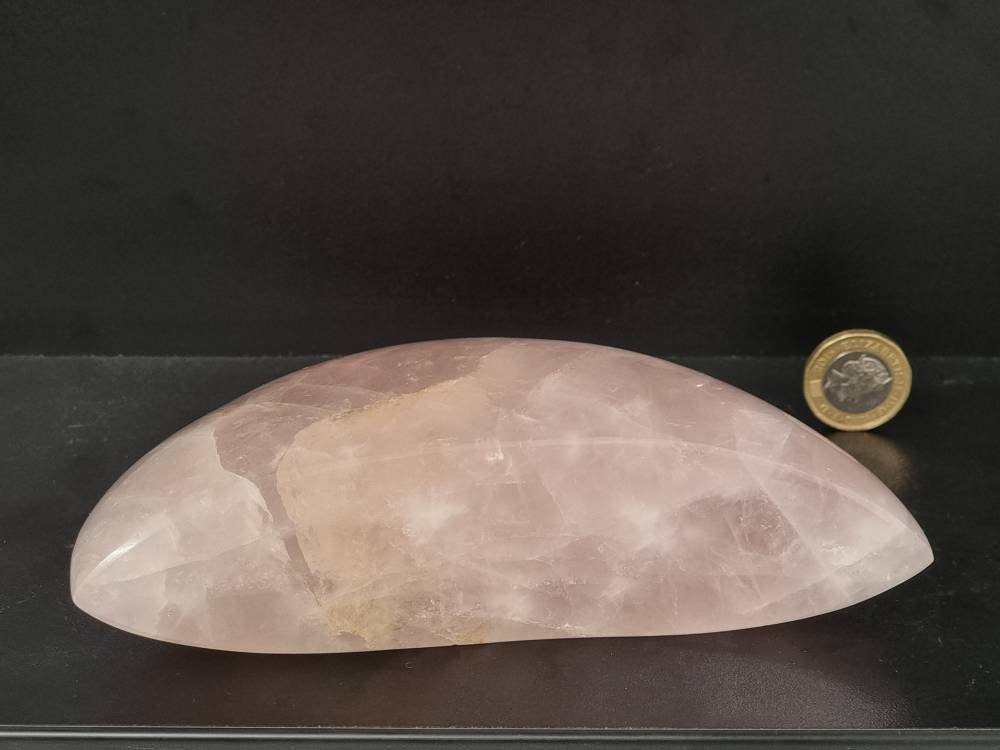 9) Large Rose Quartz Crystal Moon