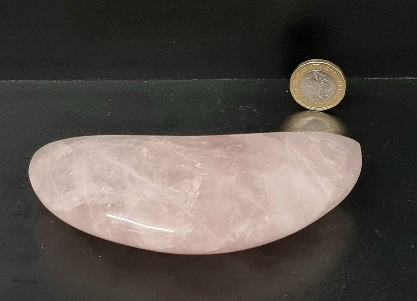 8) Large Rose Quartz Crystal Moon