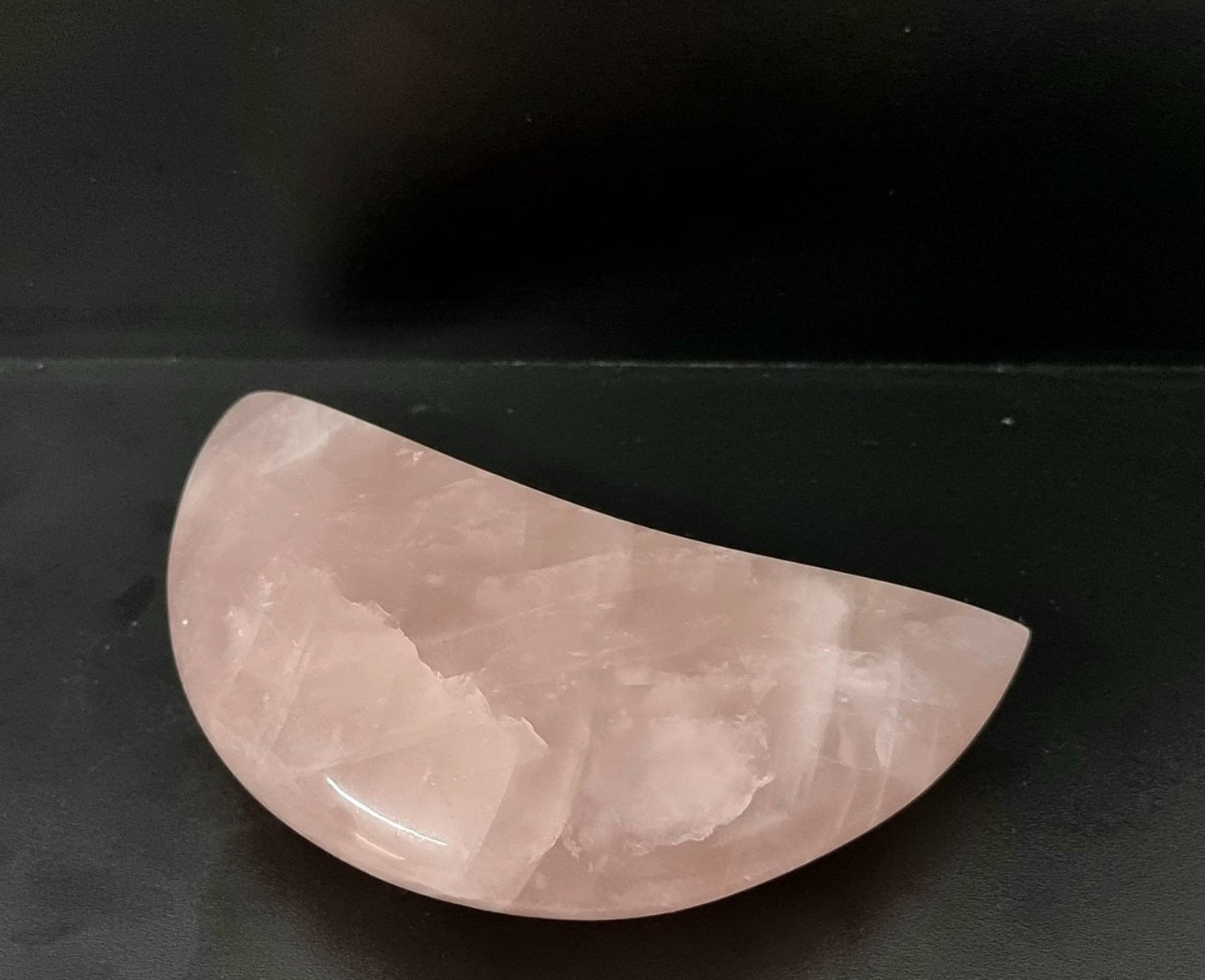 3) Large Rose Quartz Crystal Moon