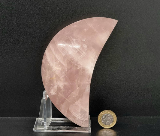 3) Large Rose Quartz Crystal Moon