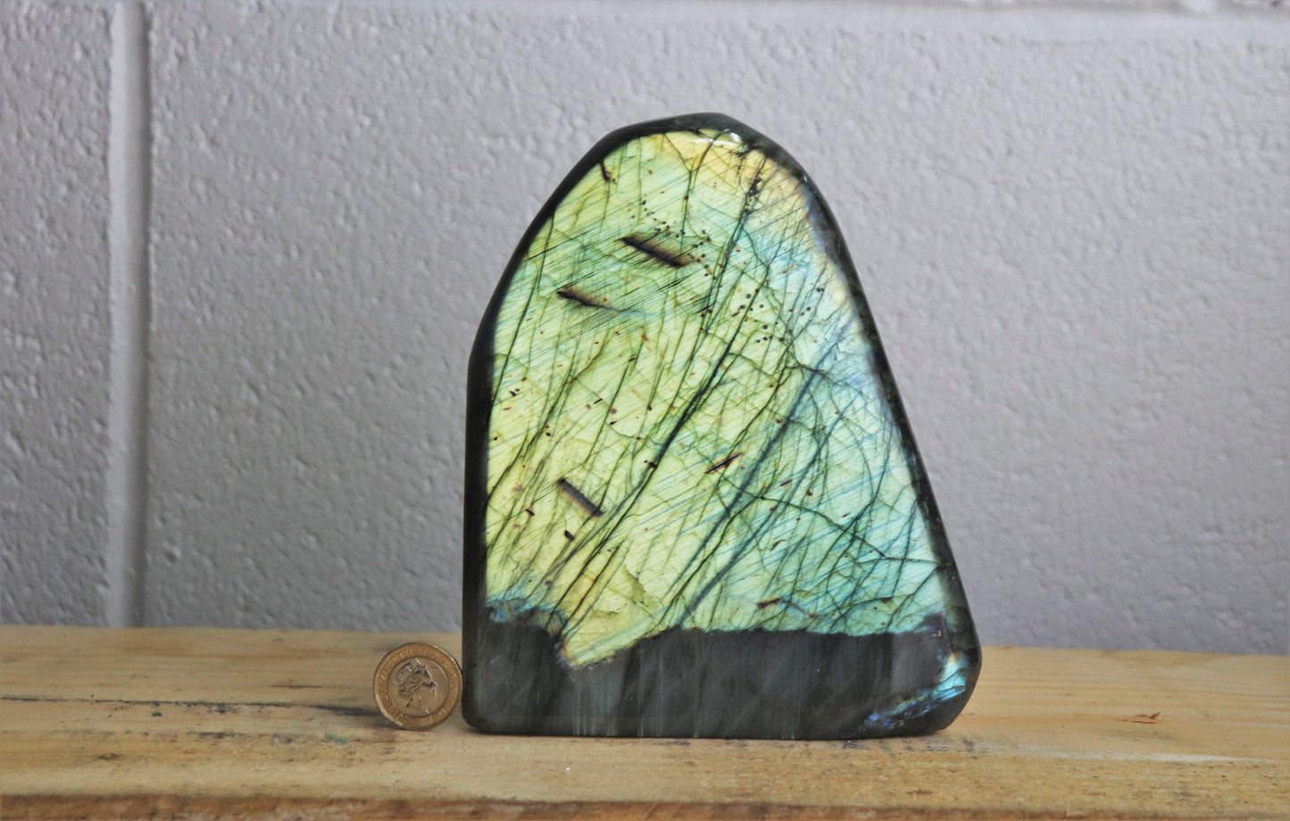 60) Large Labradorite Crystal Polished AAA Grade