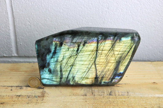 38) Large Labradorite Crystal Polished AAA Grade