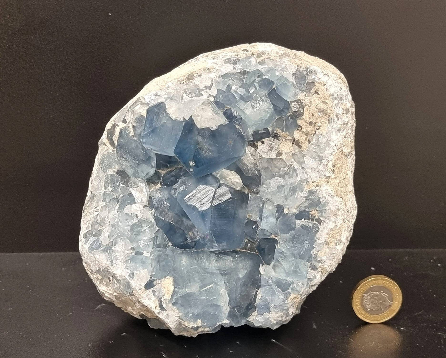 9) Large Celestite Crystal Geode