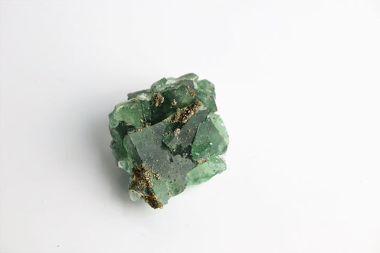 12) Fluorite Crystal + Pyrite Morocco