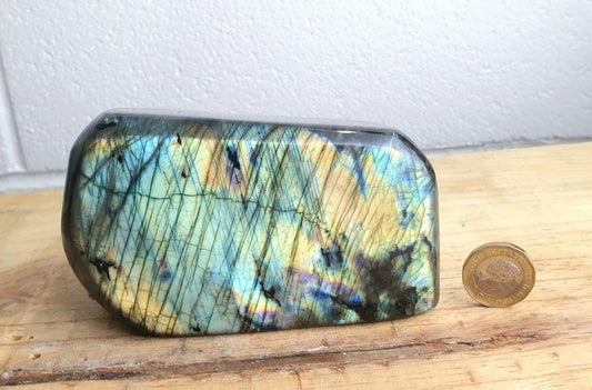 40) Large Labradorite Crystal Polished AAA Grade