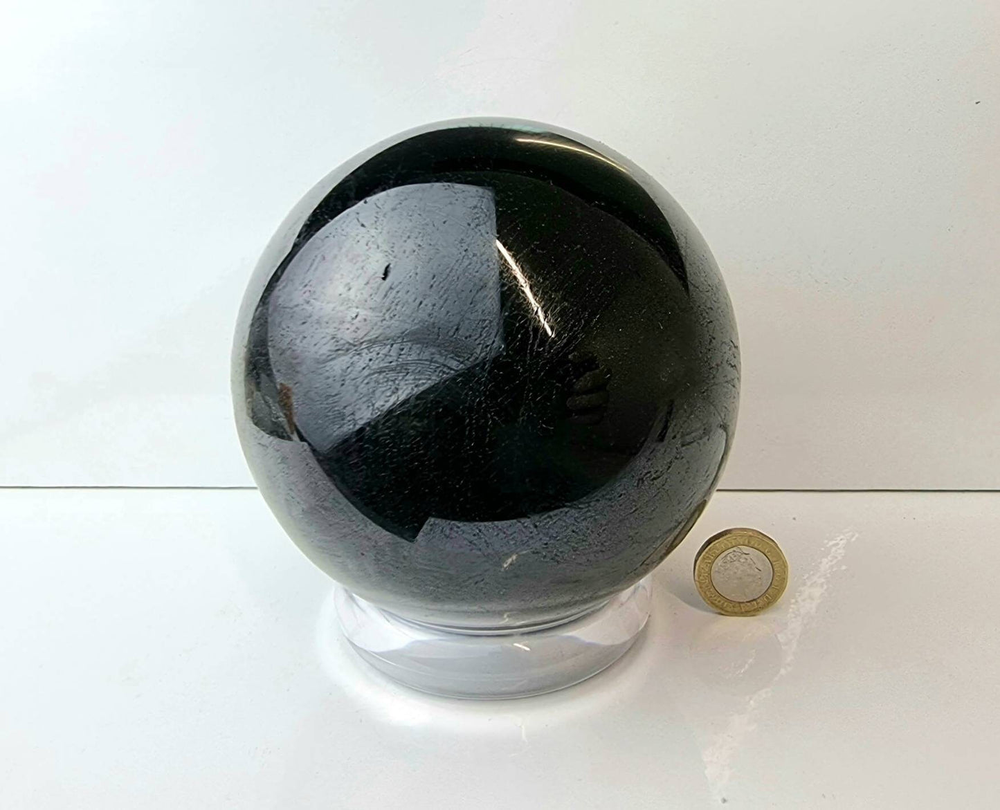 17) Black Tourmaline Crystal Sphere