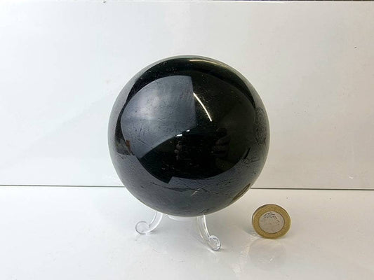 1) Black Tourmaline Crystal Sphere