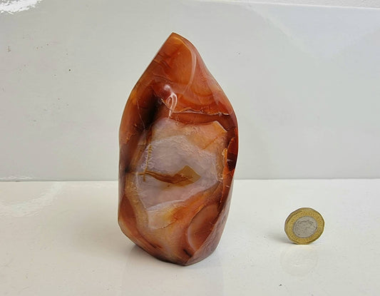 6) Carnelian Crystal Flame Carving