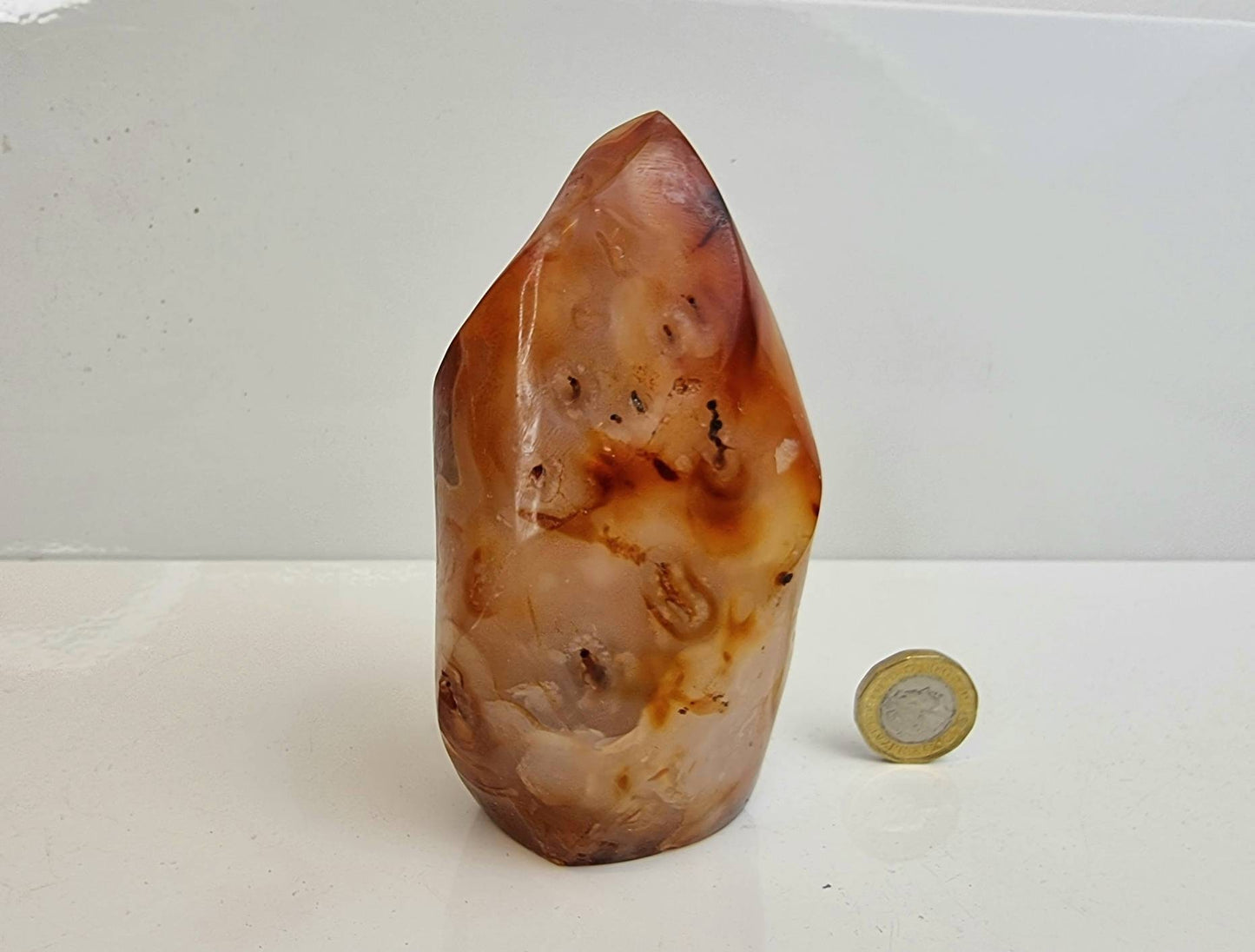 6) Carnelian Crystal Flame Carving