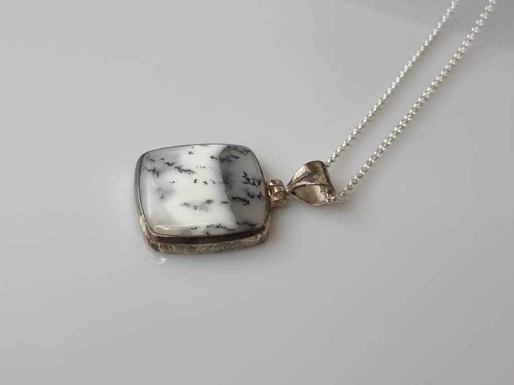 65) Merlinite Crystal Necklace 925 Silver