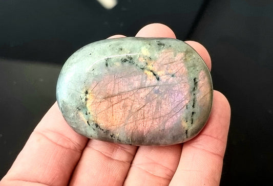 14) Purple Labradorite Crystal Palmstone