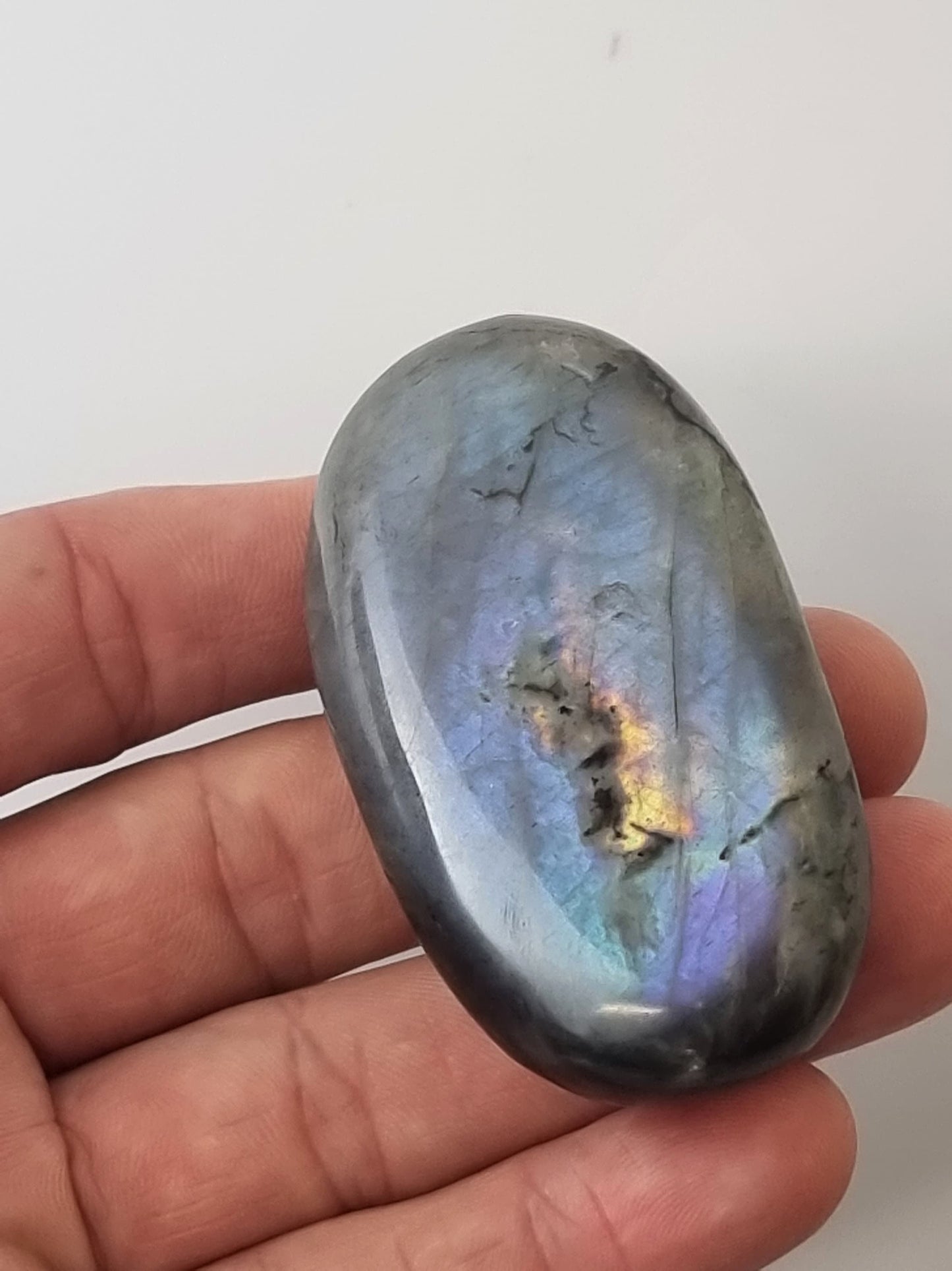 8) Purple Labradorite Crystal Palmstone