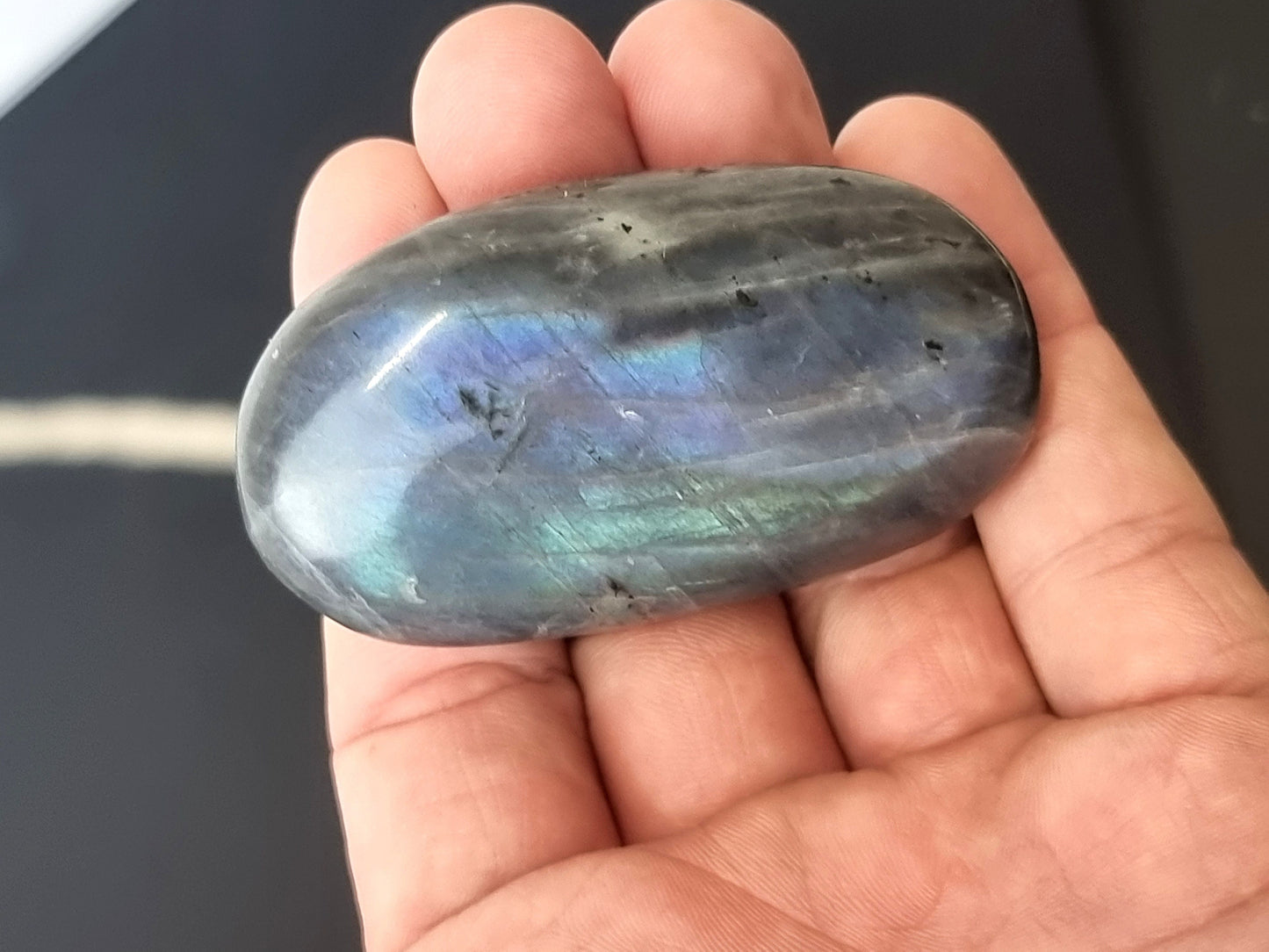 8) Purple Labradorite Crystal Palmstone