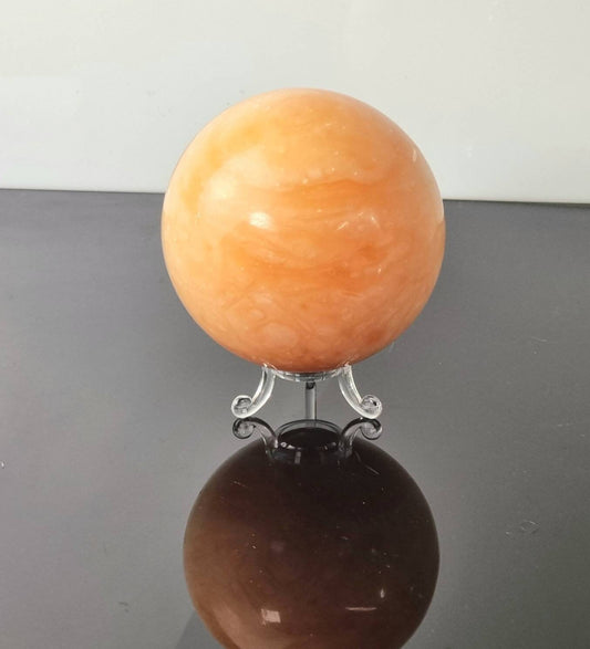 Large Peach Calcite Crystal Sphere